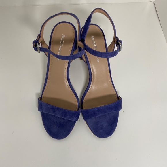 BCBGeneration Blue Suede Sandal Heels Size 7 - Picture 5 of 6